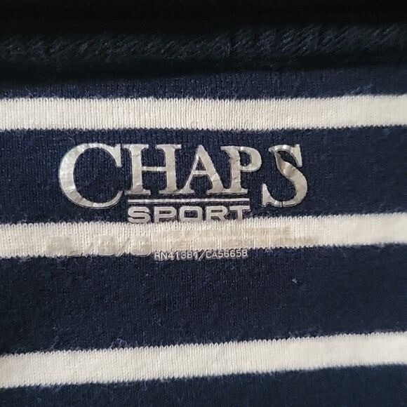 CHAPS Blue/White long sleeve Nautical Shirt PL Designer Outdoor Casual Relaxed - Picture 4 of 4